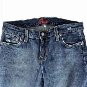 Blue Cult boot distressed stretch jeans